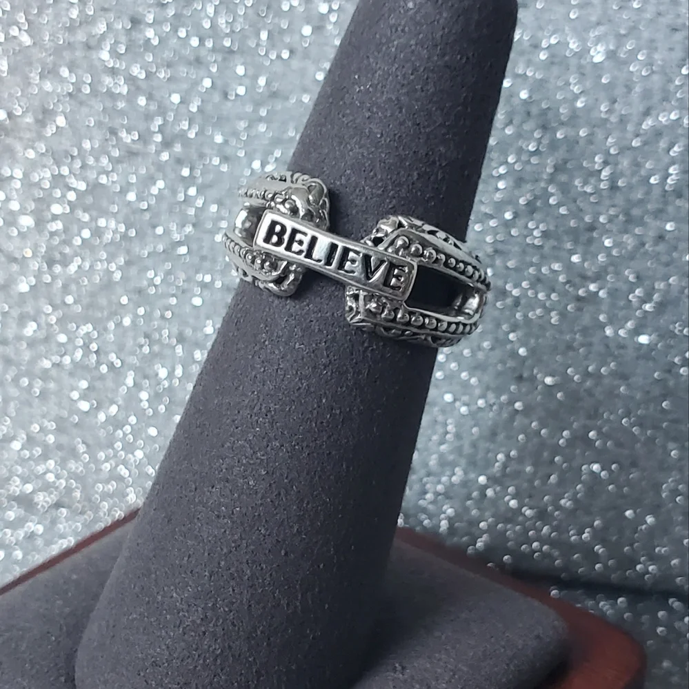 925 Sterling Silver Believe Ring‎